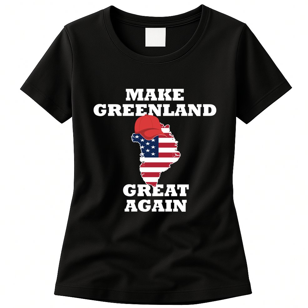 Make Greenland Great Again American Flag Womens T-Shirt