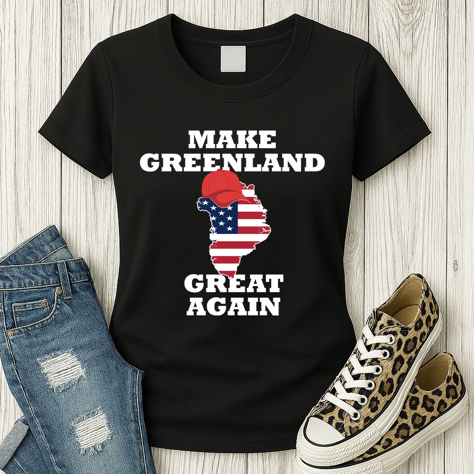 Make Greenland Great Again American Flag Womens T-Shirt