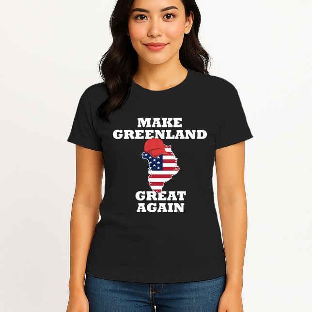 Make Greenland Great Again American Flag Womens T-Shirt