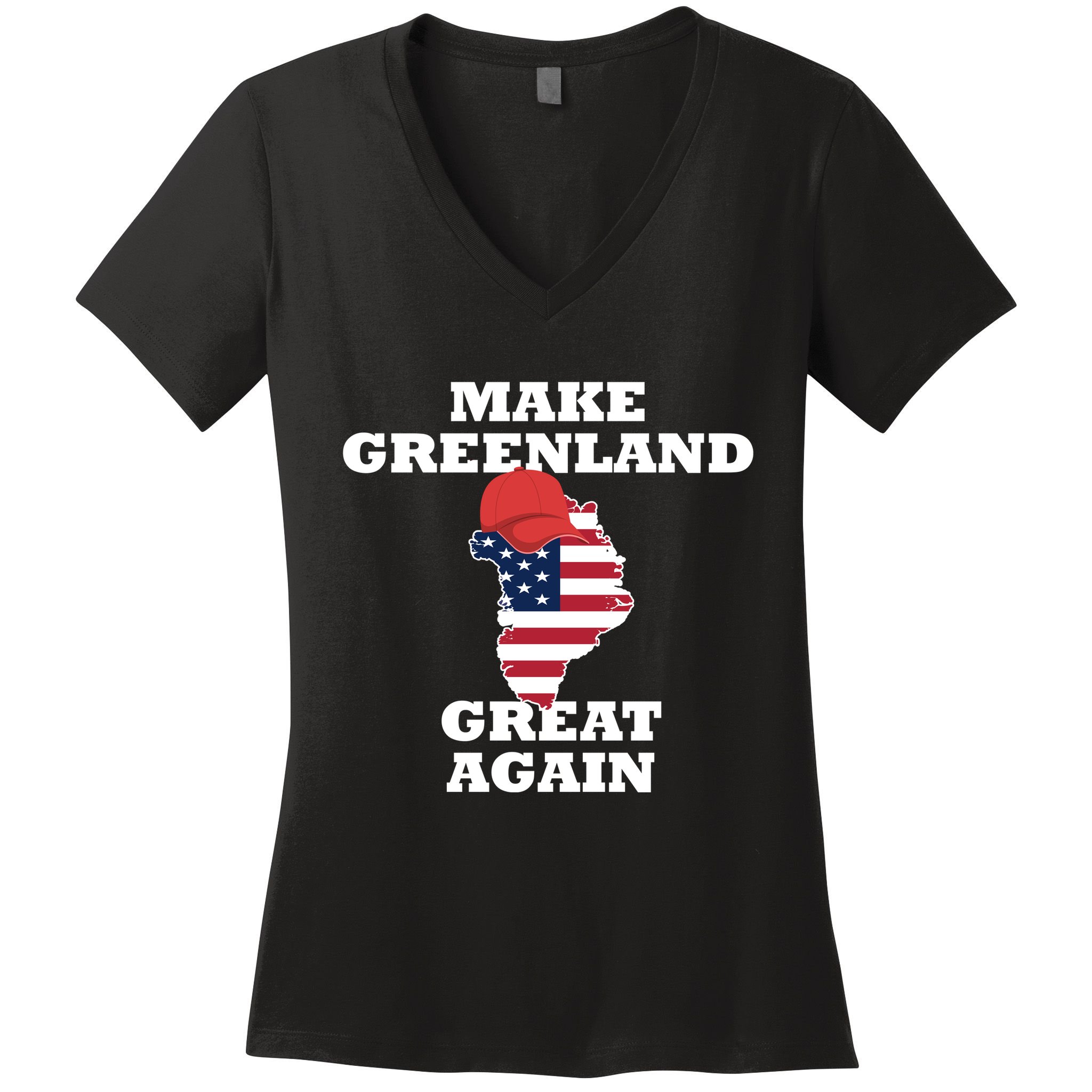 Make Greenland Great Again American Flag Women's V-Neck T-Shirt