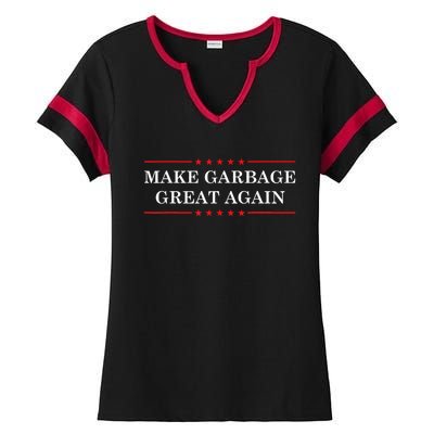 Make Garbage Great Again Funny Us Election Ladies Halftime Notch Neck Tee