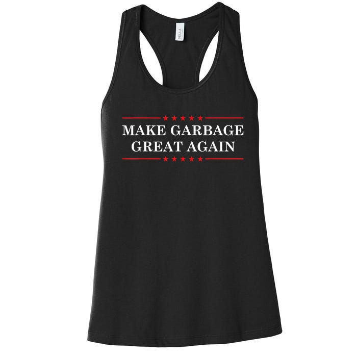 Make Garbage Great Again Funny Us Election Women's Racerback Tank