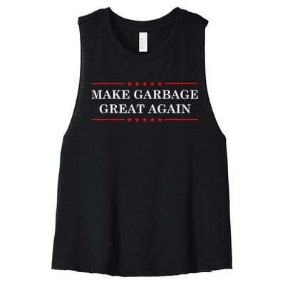 Make Garbage Great Again Funny Us Election Women's Racerback Cropped Tank