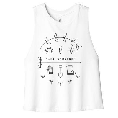 Mini Gardener Garden Gardening Flowers Plants Women's Racerback Cropped Tank