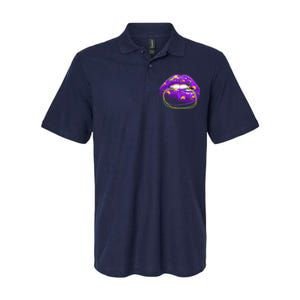 Mardi Gras Glitter Lips And Beads Softstyle Adult Sport Polo