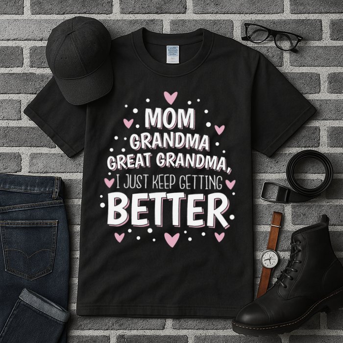 Mom Grandma Great Grandma, I Just Keep Getting Better Tall T-Shirt