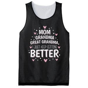 Mom Grandma Great Grandma, I Just Keep Getting Better Mesh Reversible Basketball Jersey Tank