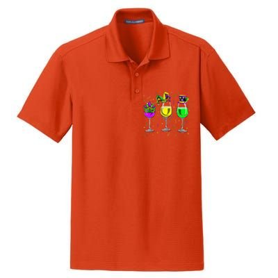 Mardi Gras Glass Of Wine Funny Drinking Wine For Dry Zone Grid Polo