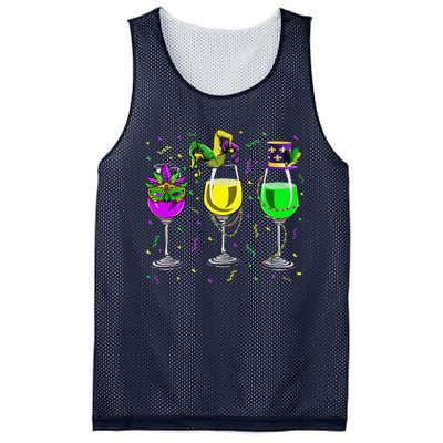 Mardi Gras Glass Of Wine Funny Drinking Wine For Mesh Reversible Basketball Jersey Tank