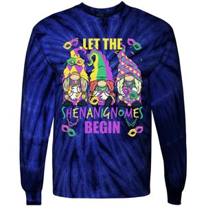 Mardi Gras Gnome 2024 Let The Shenanigans Begin For Tie-Dye Long Sleeve Shirt