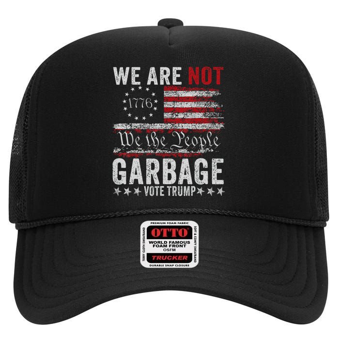 Make Garbage Great Again Garbage For Trump 2024 High Crown Mesh Back Trucker Hat