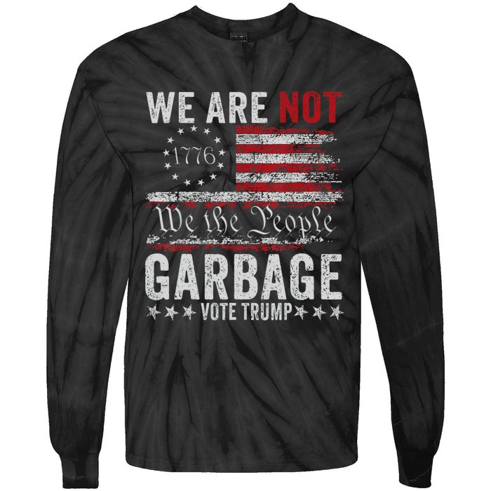 Make Garbage Great Again Garbage For Trump 2024 Tie-Dye Long Sleeve Shirt