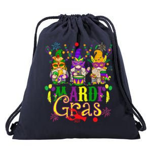 Mardi Gras Gnomes Funny Gnomies Squad Mardi Gras 2024 Drawstring Bag