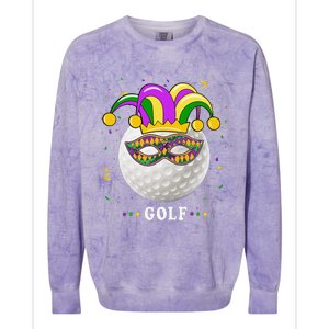 Mardi Gras Golf Costume Mardi Gras Jester Hat Golf Lover Colorblast Crewneck Sweatshirt