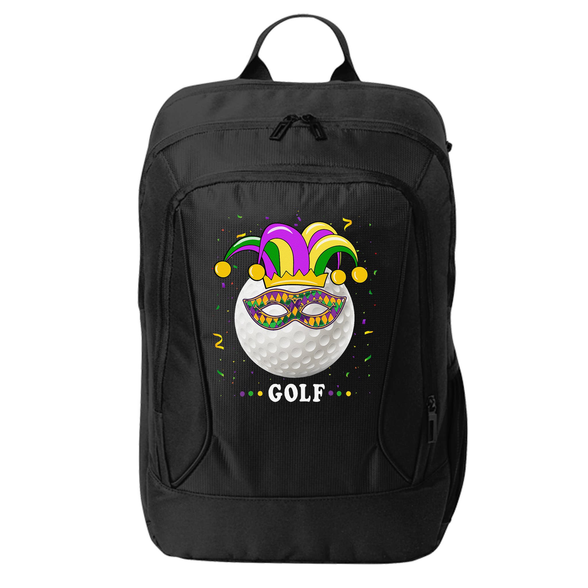 Mardi Gras Golf Costume Mardi Gras Jester Hat Golf Lover City Backpack