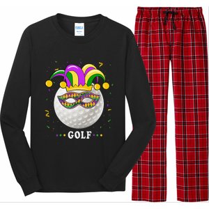 Mardi Gras Golf Costume Mardi Gras Jester Hat Golf Lover Long Sleeve Pajama Set