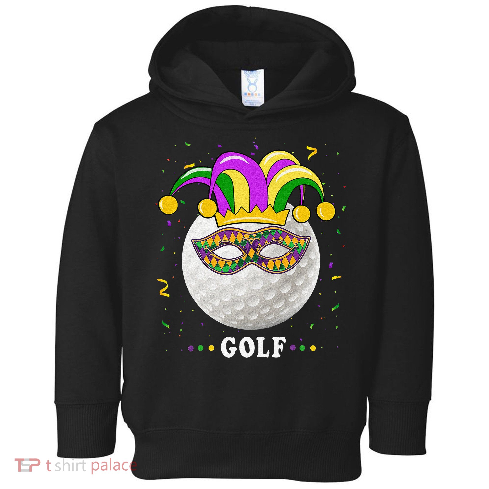 Mardi Gras Golf Costume Mardi Gras Jester Hat Golf Lover Toddler Hoodie