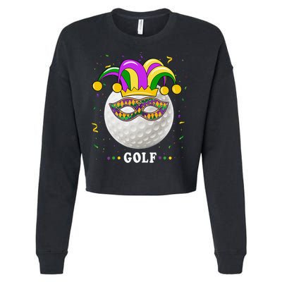 Mardi Gras Golf Costume Mardi Gras Jester Hat Golf Lover Cropped Pullover Crew