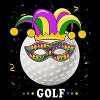 Mardi Gras Golf Costume Mardi Gras Jester Hat Golf Lover Women's V-Neck T-Shirt