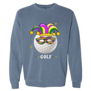 Mardi Gras Golf Costume Mardi Gras Jester Hat Golf Lover Garment-Dyed Sweatshirt