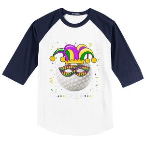 Mardi Gras Golf Costume Mardi Gras Jester Hat Golf Lover Baseball Sleeve Shirt