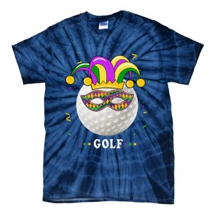 Mardi Gras Golf Costume Mardi Gras Jester Hat Golf Lover Tie-Dye T-Shirt