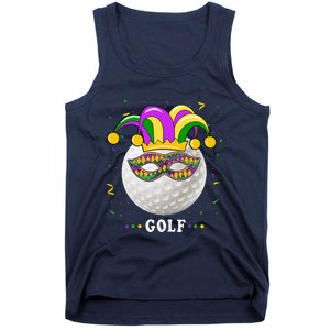 Mardi Gras Golf Costume Mardi Gras Jester Hat Golf Lover Tank Top