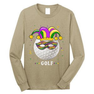 Mardi Gras Golf Costume Mardi Gras Jester Hat Golf Lover Long Sleeve Shirt