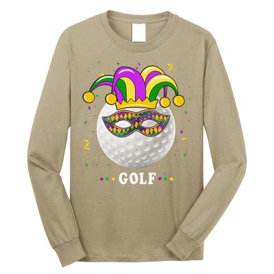 Mardi Gras Golf Costume Mardi Gras Jester Hat Golf Lover Long Sleeve Shirt