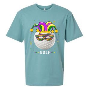 Mardi Gras Golf Costume Mardi Gras Jester Hat Golf Lover Sueded Cloud Jersey T-Shirt