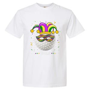 Mardi Gras Golf Costume Mardi Gras Jester Hat Golf Lover Garment-Dyed Heavyweight T-Shirt