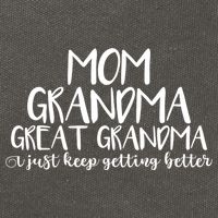 Mom Grandma Great Grandma I Just Keep Getting Better Cool Gift Cotton Canvas Backpack
