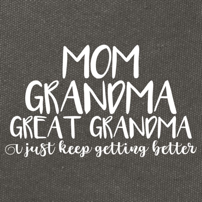 Mom Grandma Great Grandma I Just Keep Getting Better Cool Gift Cotton Canvas Backpack