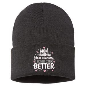 Mom Grandma Great Grandma, I Just Keep Getting Better Sustainable Knit Beanie