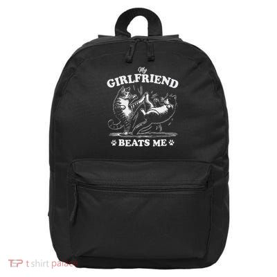 My GF Girlfriend Beats Me For Cat Lover 16 in Basic Backpack