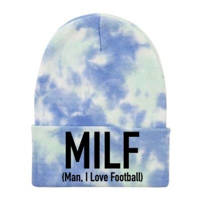 Milf Great Gift I Love Football 'S Funny Great Gift Tie Dye 12in Knit Beanie