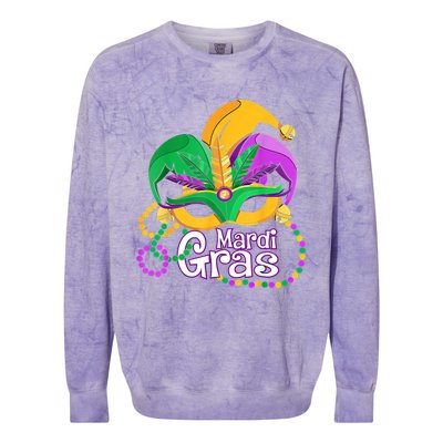 Mardi Gras Great Gift Flamingo Carnival Costume Gift Colorblast Crewneck Sweatshirt