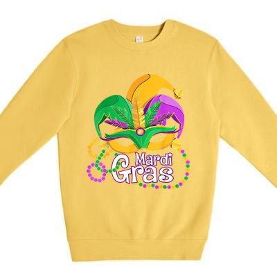 Mardi Gras Great Gift Flamingo Carnival Costume Gift Premium Crewneck Sweatshirt