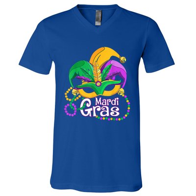 Mardi Gras Great Gift Flamingo Carnival Costume Gift V-Neck T-Shirt