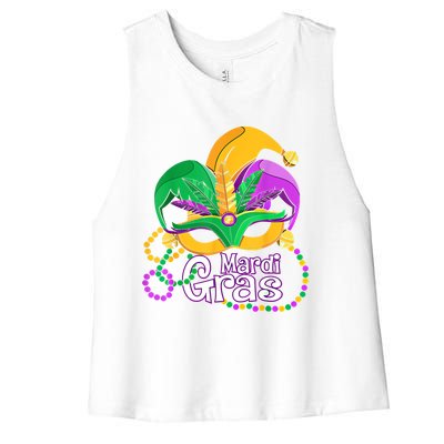 Mardi Gras Great Gift Flamingo Carnival Costume Gift Women's Racerback Cropped Tank