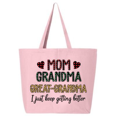 Mom Grandma Great Grandma I Just Keep Getting Better Leopard 25L Jumbo Tote