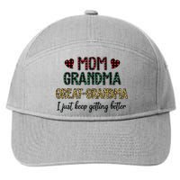 Mom Grandma Great Grandma I Just Keep Getting Better Leopard 7-Panel Snapback Hat