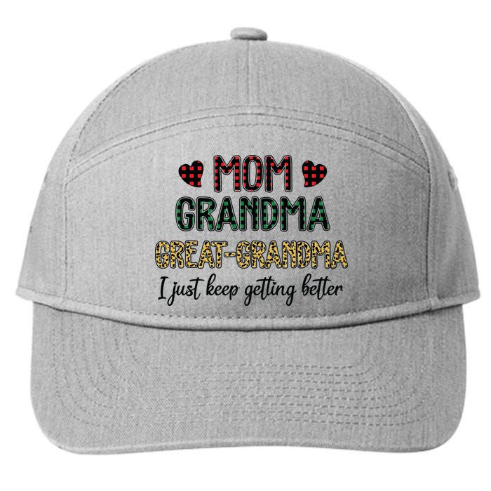 Mom Grandma Great Grandma I Just Keep Getting Better Leopard 7-Panel Snapback Hat