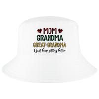 Mom Grandma Great Grandma I Just Keep Getting Better Leopard Cool Comfort Performance Bucket Hat