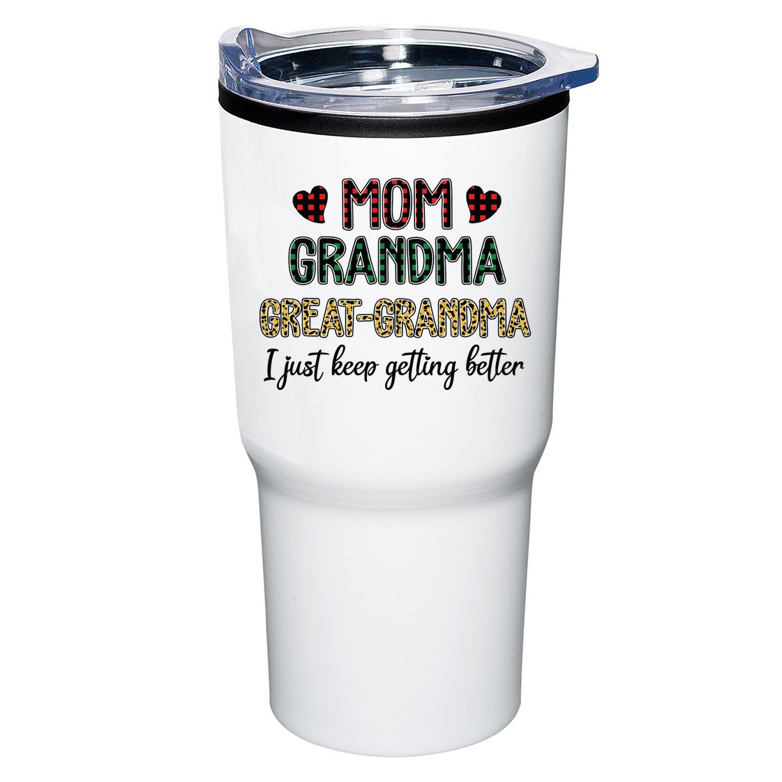 Mom Grandma Great Grandma I Just Keep Getting Better Leopard Tumbler