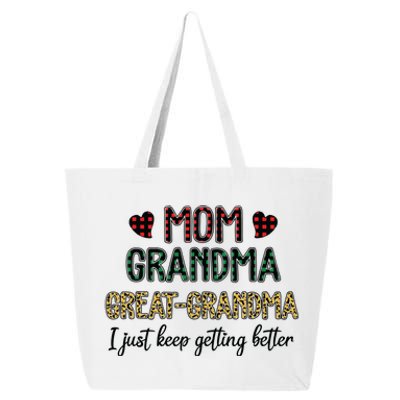 Mom Grandma Great Grandma I Just Keep Getting Better Leopard 25L Jumbo Tote