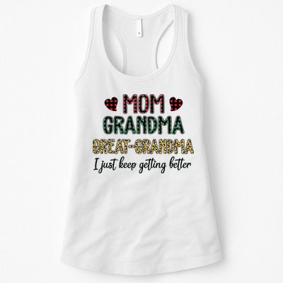 Mom Grandma Great Grandma I Just Keep Getting Better Leopard Womens Tank Top