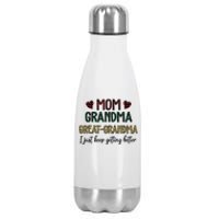 Mom Grandma Great Grandma I Just Keep Getting Better Leopard Stainless Steel Insulated Water Bottle