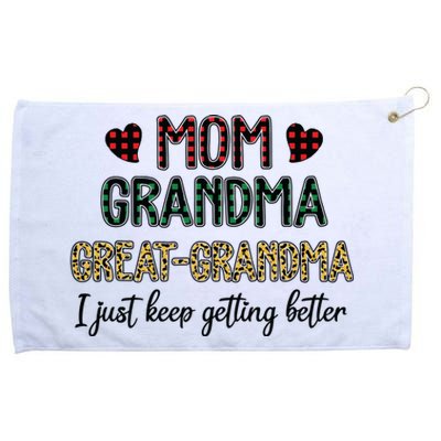 Mom Grandma Great Grandma I Just Keep Getting Better Leopard Grommeted Golf Towel