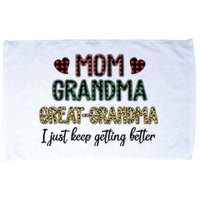 Mom Grandma Great Grandma I Just Keep Getting Better Leopard Microfiber Hand Towel